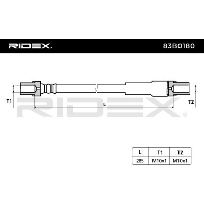 Przewód hamulcowy elast RIDEX 83B0180 83B0180 - foto 3