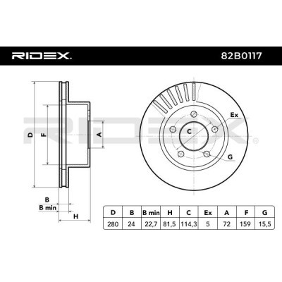 Tarcza hamulcowa RIDEX 82B0117 82B0117 - foto 5