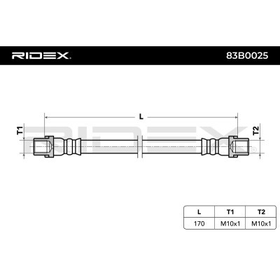 Przewód hamulcowy elast RIDEX 83B0025 83B0025 - foto 3