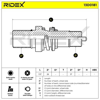 Półoś Napędowa RIDEX 13D0181 13D0181 - foto 6