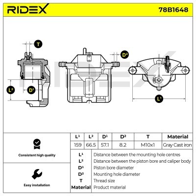 Zacisk Hamulcowy RIDEX 78B1648 78B1648 - foto 6