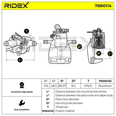Zacisk Hamulcowy RIDEX 78B0114 78B0114 - foto 4