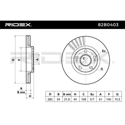 Tarcza hamulcowa RIDEX 82B0403 82B0403 - foto 5