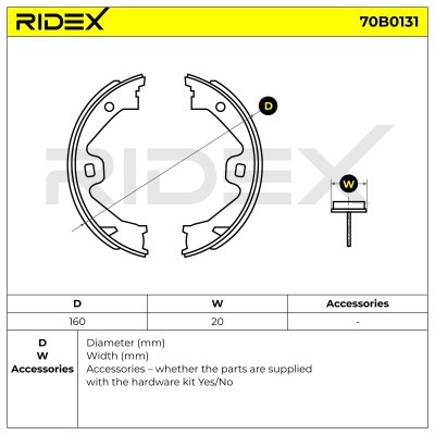 Klocki hamulcowe RIDEX 70B0131 70B0131 - foto 3