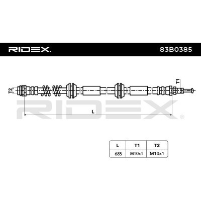 Przewód hamulcowy elast RIDEX 83B0385 83B0385 - foto 4