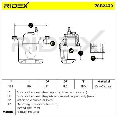 Zacisk Hamulcowy RIDEX 78B2430 78B2430 - foto 7