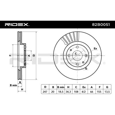Tarcza hamulcowa RIDEX 82B0051 82B0051 - foto 3