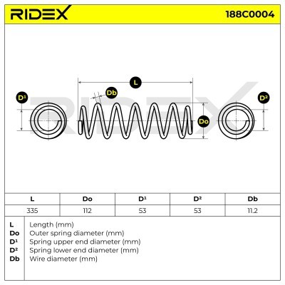Sprężyna Zawieszenia RIDEX 188C0004 188C0004 - foto 4