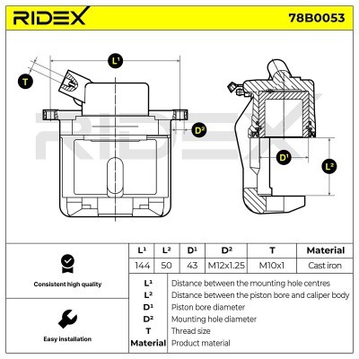 Zacisk Hamulcowy RIDEX 78B0053 78B0053 - foto 5