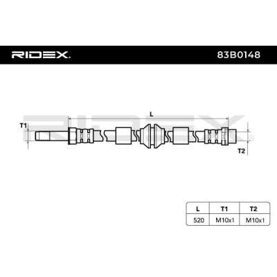 Przewód hamulcowy elast RIDEX 83B0148 83B0148 - foto 3