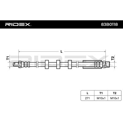 Przewód hamulcowy elast RIDEX 83B0118 83B0118 - foto 4