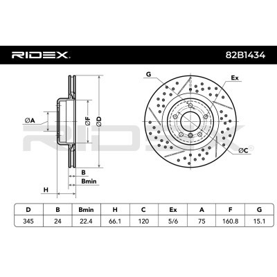 Tarcza hamulcowa RIDEX 82B1434 82B1434 - foto 6