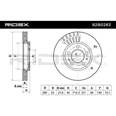 Tarcza hamulcowa RIDEX 82B0283 82B0283 - foto 7