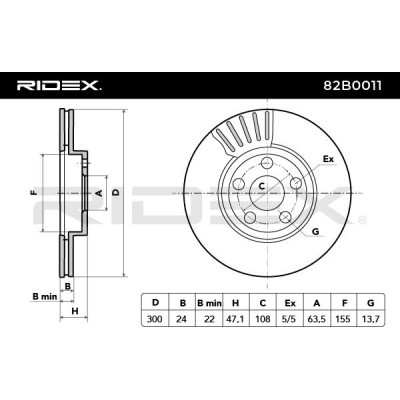 Tarcza hamulcowa RIDEX 82B0011 82B0011 - foto 8