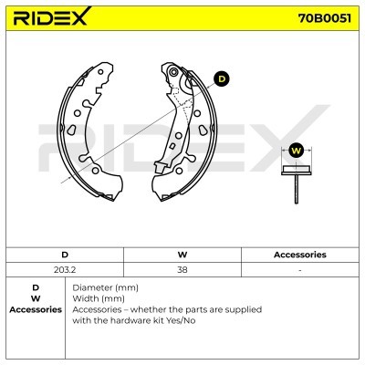 Klocki hamulcowe RIDEX 70B0051 70B0051 - foto 3