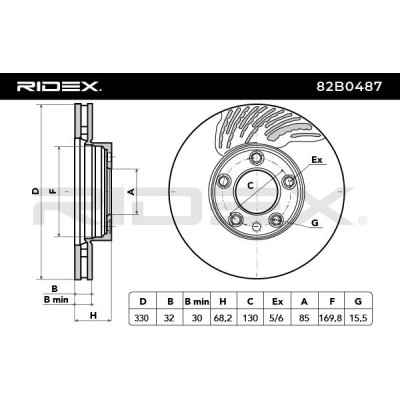Tarcza hamulcowa RIDEX 82B0487 82B0487 - foto 6