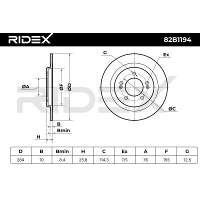 Tarcza hamulcowa RIDEX 82B1194 82B1194 - foto 7