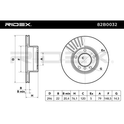 Tarcza hamulcowa RIDEX 82B0032 82B0032 - foto 7