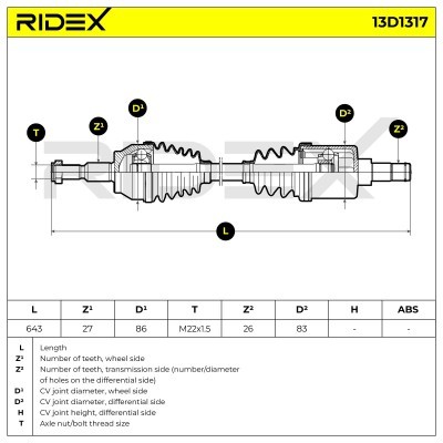 Półoś Napędowa RIDEX 13D1317 13D1317 - foto 7