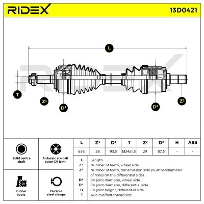 Półoś Napędowa RIDEX 13D0421 13D0421 - foto 7