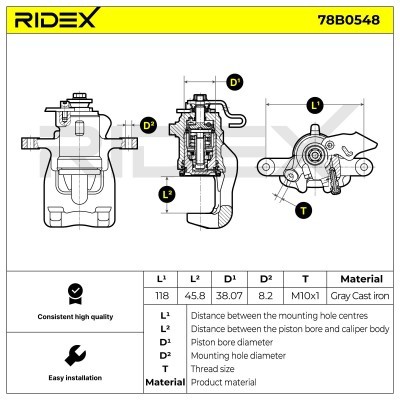 Zacisk Hamulcowy RIDEX 78B0548 78B0548 - foto 5