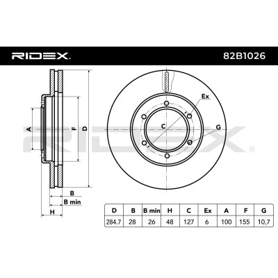 Tarcza hamulcowa RIDEX 82B1026 82B1026 - foto 8
