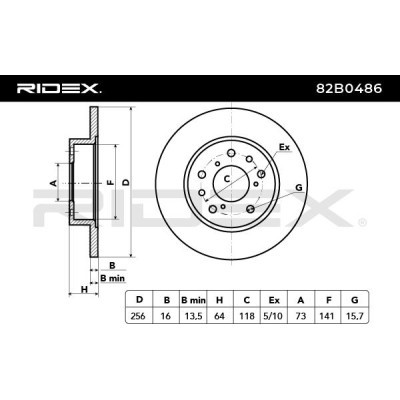 Tarcza hamulcowa RIDEX 82B0486 82B0486 - foto 6