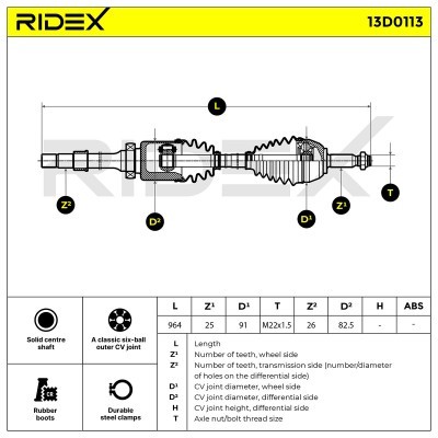 Półoś Napędowa RIDEX 13D0113 13D0113 - foto 9