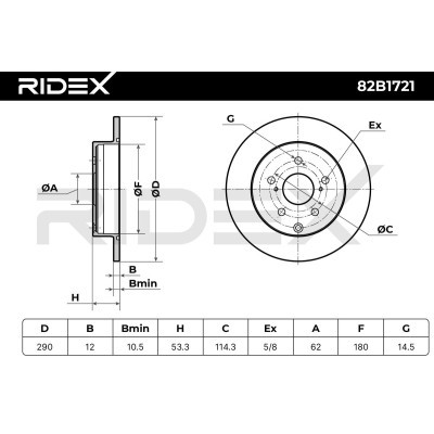 Tarcza hamulcowa RIDEX 82B1721 82B1721 - foto 6