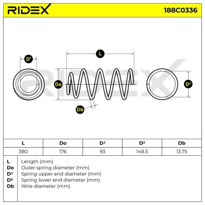 Sprężyna Zawieszenia RIDEX 188C0336 188C0336 - foto 4
