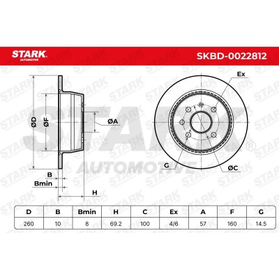 Tarcza hamulcowa Stark SKBD-0022812 SKBD-0022812 - foto 5