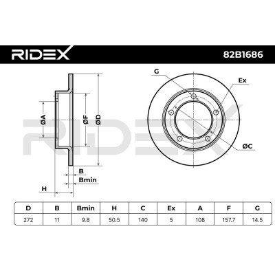 Tarcza hamulcowa RIDEX 82B1686 82B1686 - foto 8
