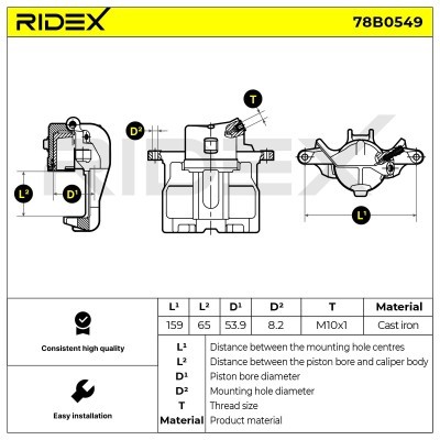 Zacisk Hamulcowy RIDEX 78B0549 78B0549 - foto 2
