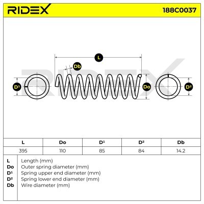 Sprężyna Zawieszenia RIDEX 188C0037 188C0037 - foto 5