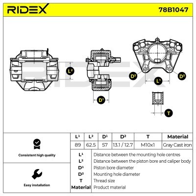 Zacisk Hamulcowy RIDEX 78B1047 78B1047 - foto 6