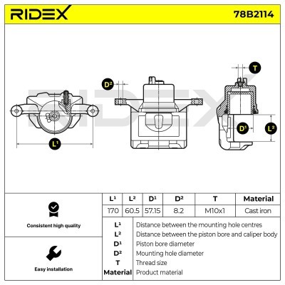 Zacisk Hamulcowy RIDEX 78B2114 78B2114 - foto 3