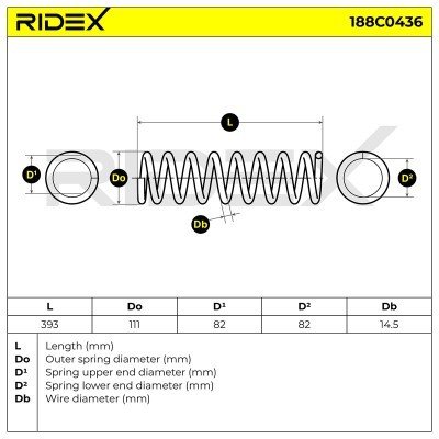 Sprężyna Zawieszenia RIDEX 188C0436 188C0436 - foto 5