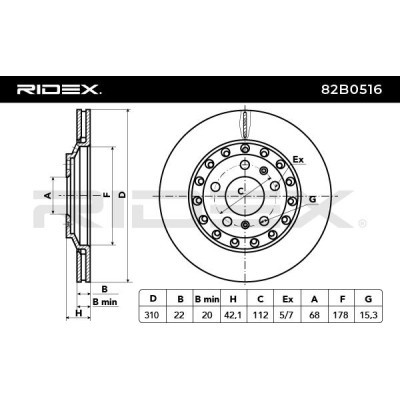 Tarcza hamulcowa RIDEX 82B0516 82B0516 - foto 3