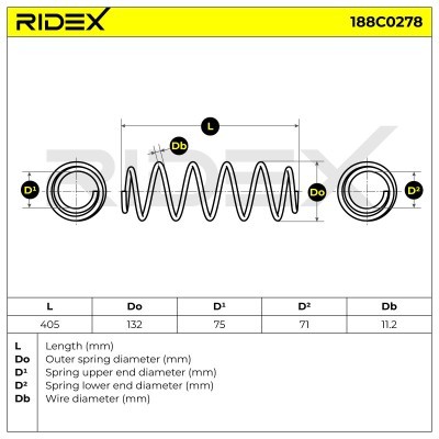 Sprężyna Zawieszenia RIDEX 188C0278 188C0278 - foto 5