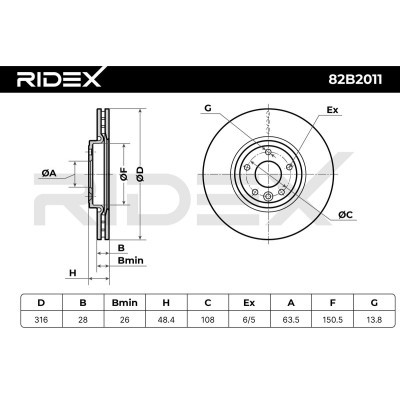 Tarcza hamulcowa RIDEX 82B2011 82B2011 - foto 6