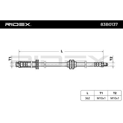 Przewód hamulcowy elast RIDEX 83B0137 83B0137 - foto 3
