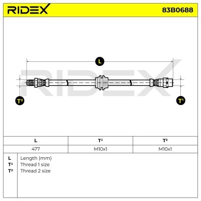 Przewód hamulcowy elast RIDEX 83B0688 83B0688 - foto 5