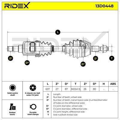 Półoś Napędowa RIDEX 13D0448 13D0448 - foto 11