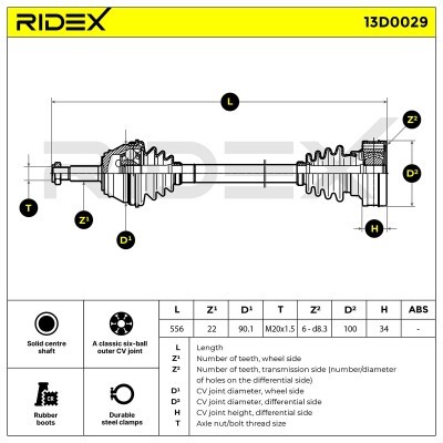 Półoś Napędowa RIDEX 13D0029 13D0029 - foto 8