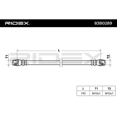 Przewód hamulcowy elast RIDEX 83B0289 83B0289 - foto 3