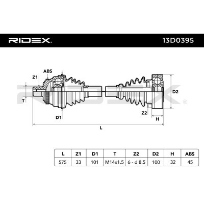 Półoś Napędowa RIDEX 13D0395 13D0395 - foto 5