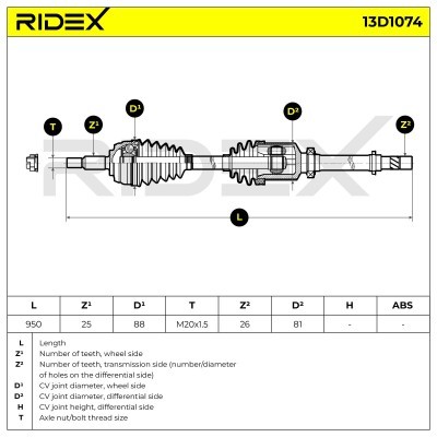 Półoś Napędowa RIDEX 13D1074 13D1074 - foto 7