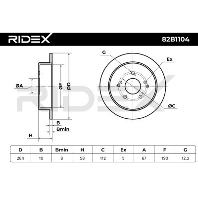 Tarcza hamulcowa RIDEX 82B1104 82B1104 - foto 7