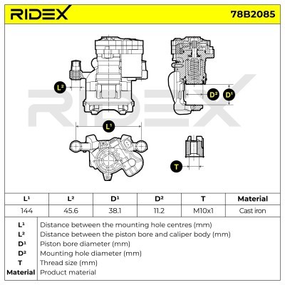 Zacisk Hamulcowy RIDEX 78B2085 78B2085 - foto 8