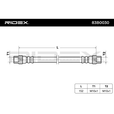 Przewód hamulcowy elast RIDEX 83B0030 83B0030 - foto 3